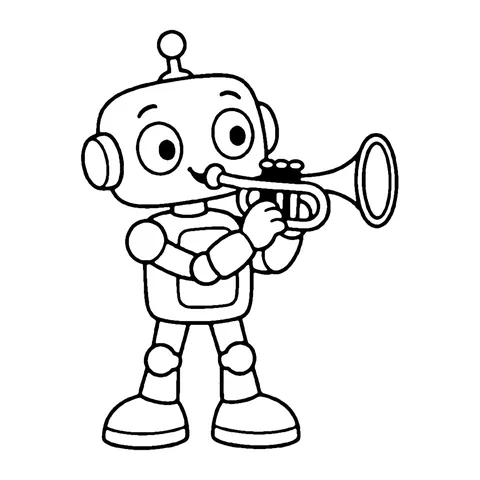 Trumpet Robot coloring page