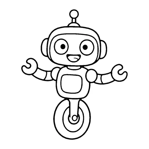 Unicycle Robot coloring page
