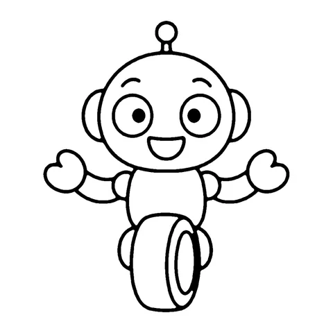 Wheel Robot coloring page
