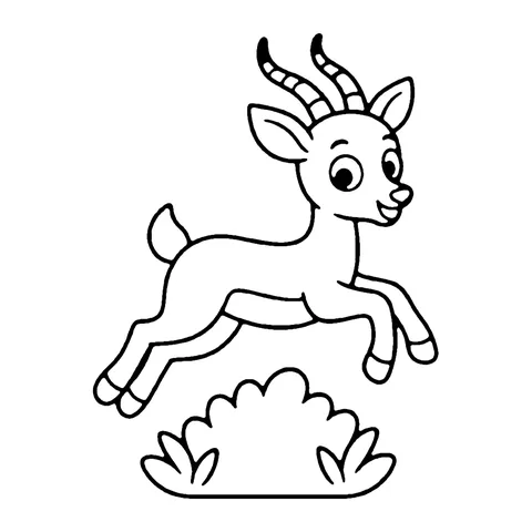 Leaping Gazelle coloring page