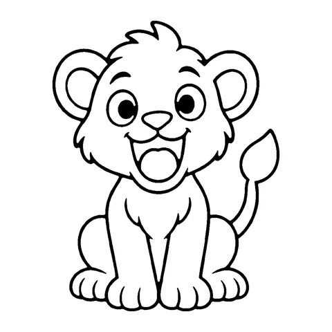 Roaring Lion Cub coloring page