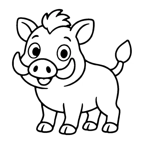 Warthog coloring page