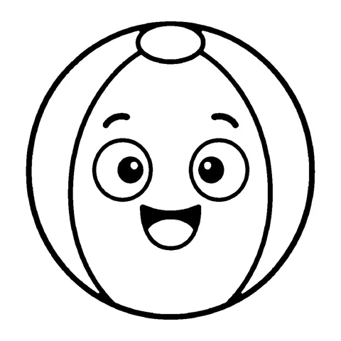 Circle Beach Ball coloring page