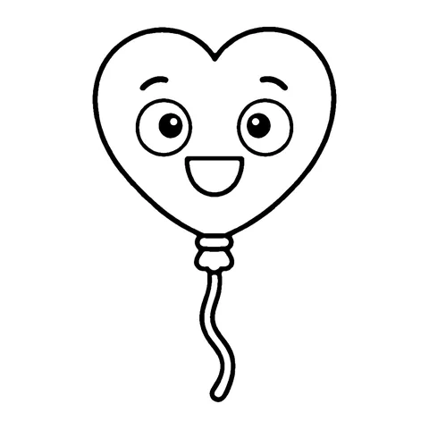Heart Balloon coloring page