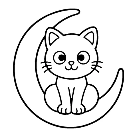 Moon Cat coloring page