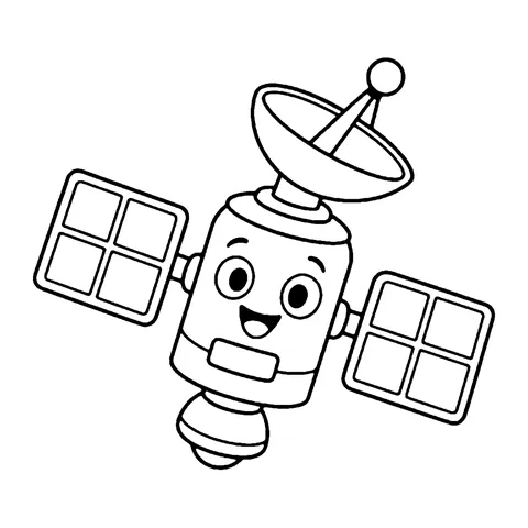 Satellite coloring page
