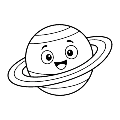 Smiling Planet coloring page