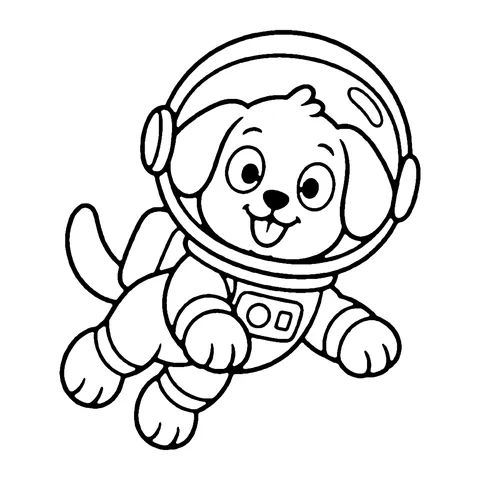 Space Dog coloring page