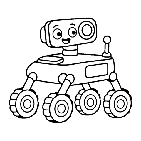 Space Rover coloring page