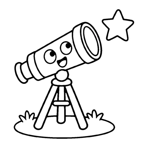 Telescope coloring page