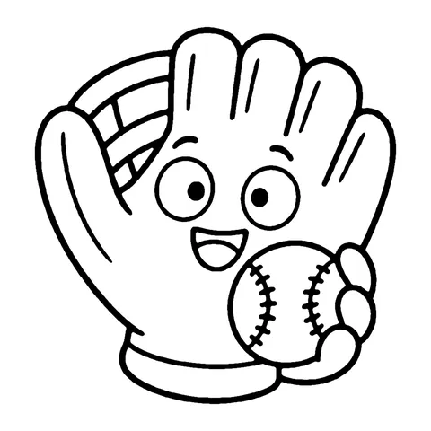 Baseball Glove coloring page