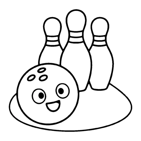 Bowling Ball and Pins coloring page