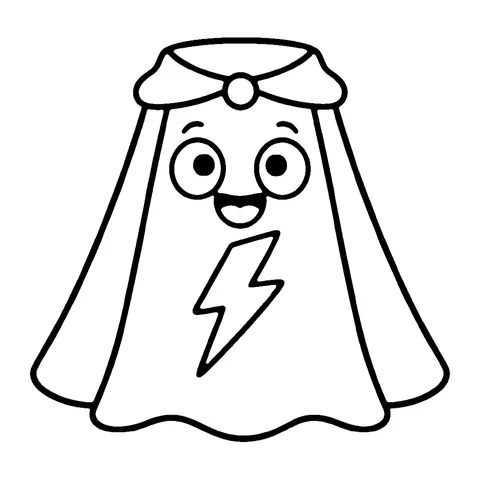 Lightning Bolt Cape coloring page