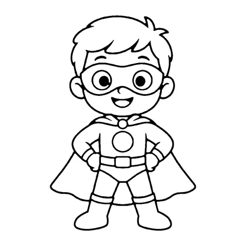 Masked Superhero coloring page