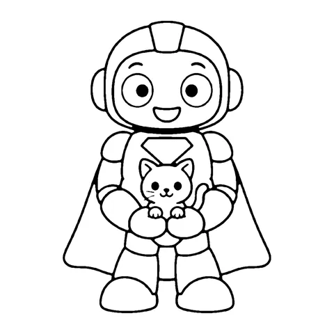 Robot Rescue coloring page