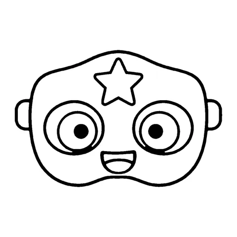 Star Superhero Mask coloring page