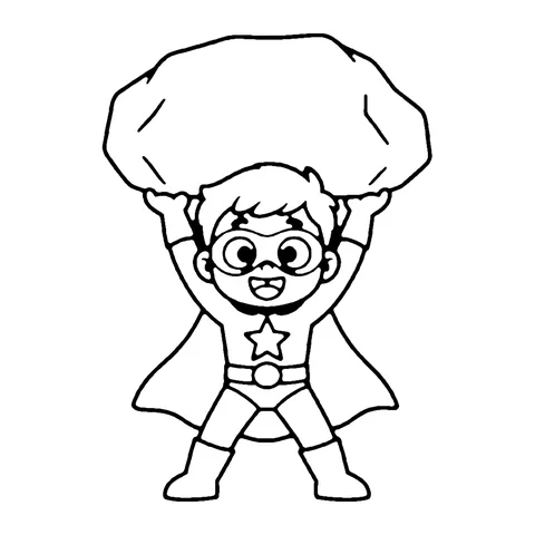 Strong Superhero coloring page