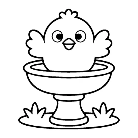 Bird Bath coloring page