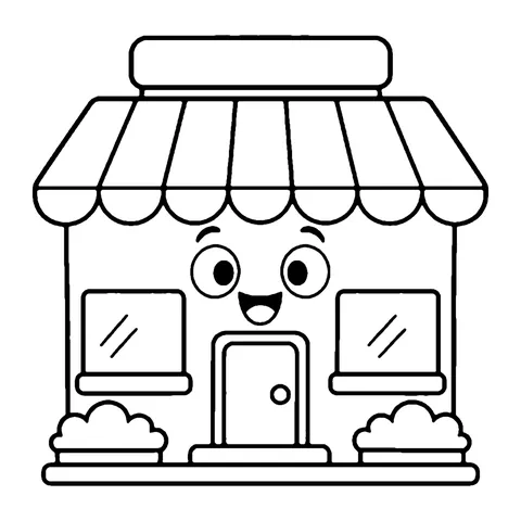 Corner Shop coloring page