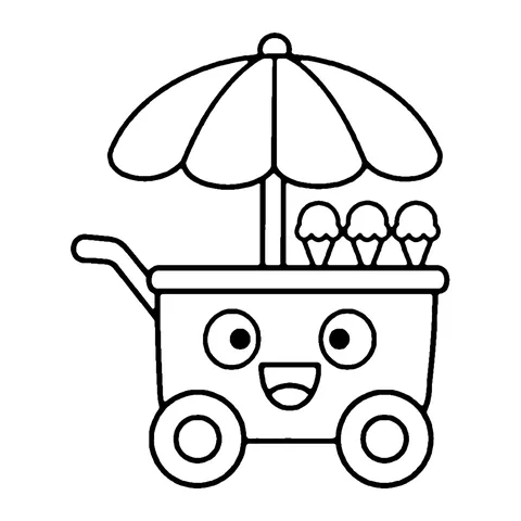 Ice Cream Cart coloring page