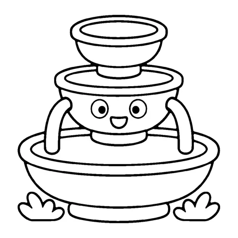Park Fountain coloring page