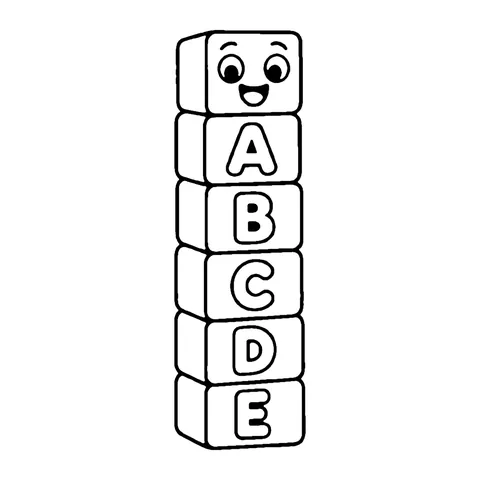 ABC Block Tower coloring page