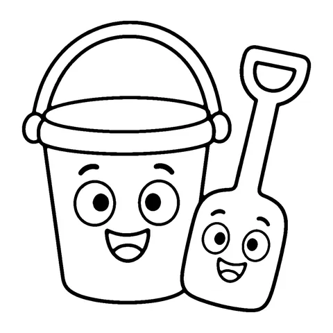 Pail and Shovel coloring page