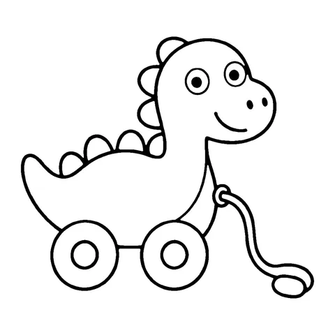 Pull-Along Toy Dinosaur coloring page