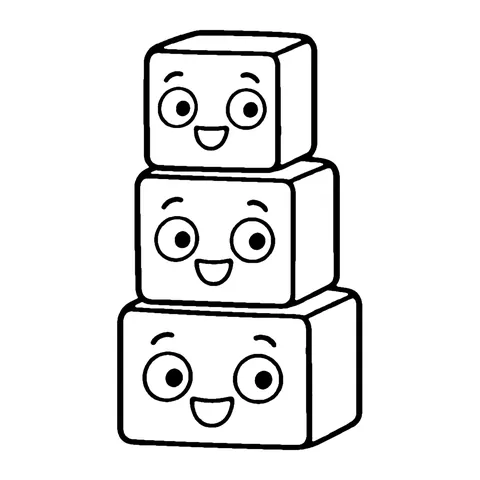 Stacked Blocks coloring page