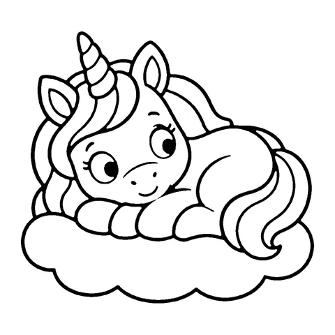 Sleeping Unicorn coloring page