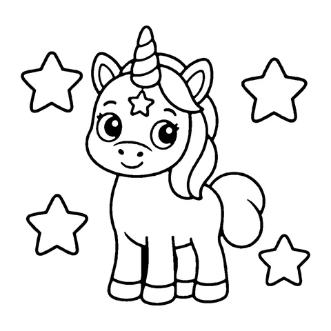 Star Unicorn coloring page