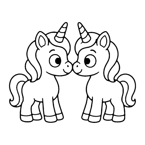 Unicorn Friends coloring page