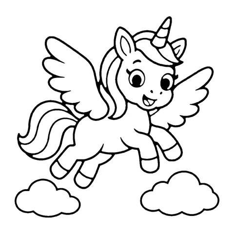 Winged Unicorn coloring page